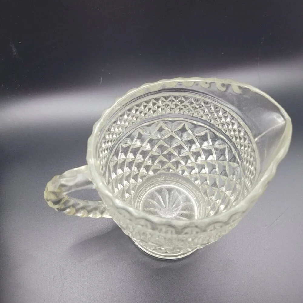 Wexford Glass Creamer‎ Pitcher 4 Inch Tall Textured Handle Vintage Replacement